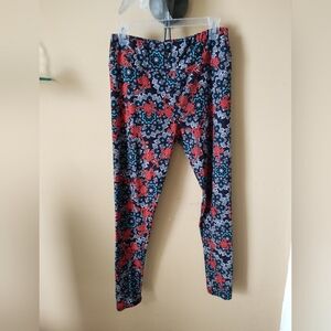 LulaRoe Women's Multicolor Floral Patterned Leggings Size Tall & Curvy